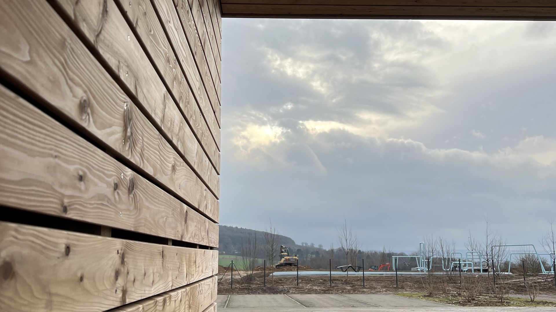 Blick zum Sportareal der LaGa